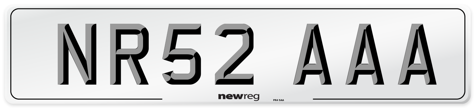 NR52 AAA Number Plate from New Reg